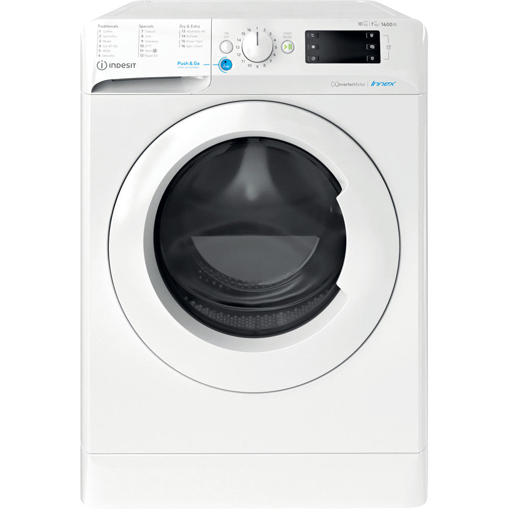 Indesit BDE107625XWUKN 10Kg / 7Kg Washer Dryer with 1600 rpm - White - E Rated