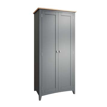 Essentials 2 Door Full Hanging Wardrobe - Grey