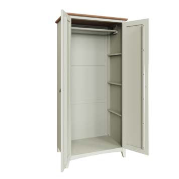 Essentials 2 Door Full Hanging Wardrobe - White