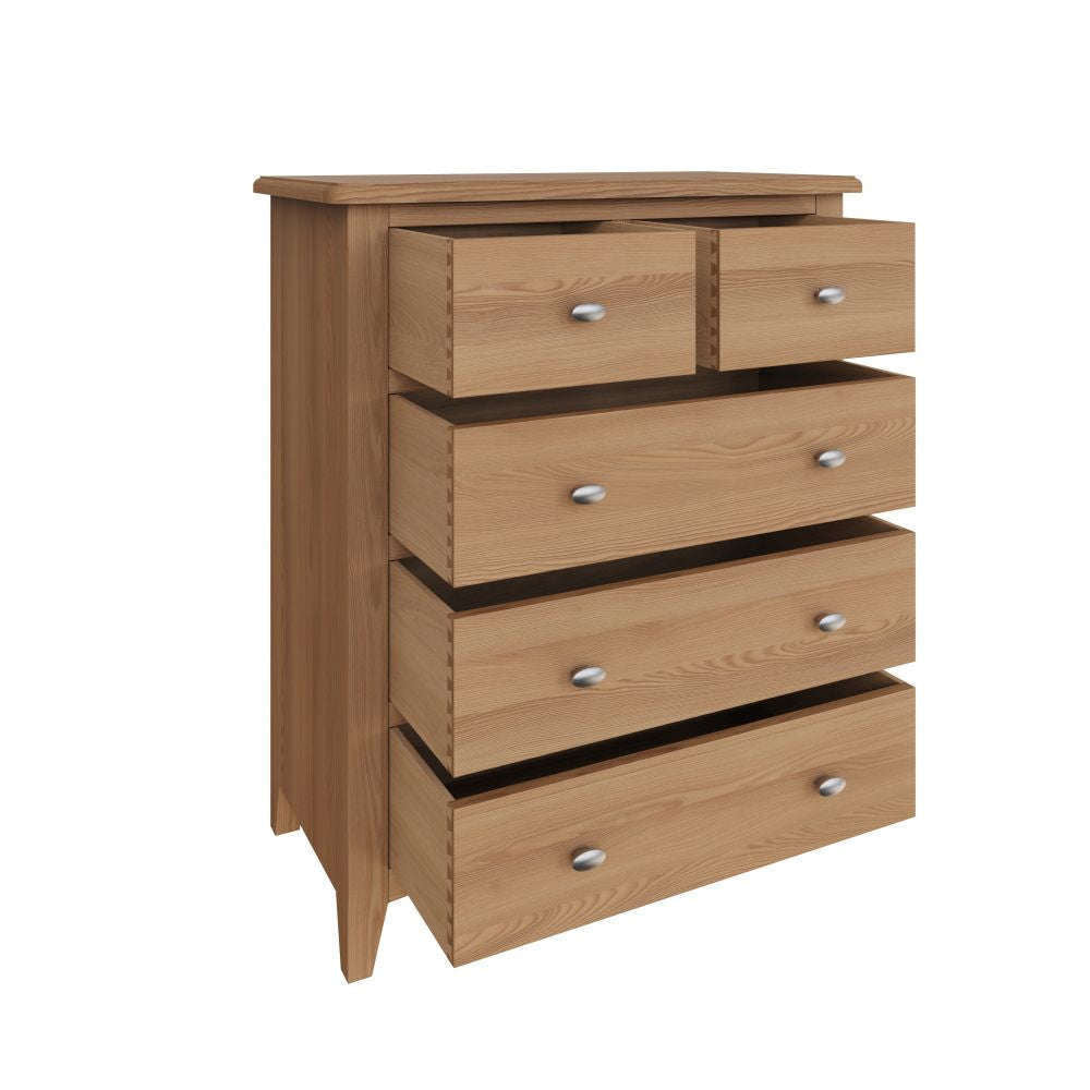 Essentials GAO Bedroom 2 Over 3 Chest Light oak