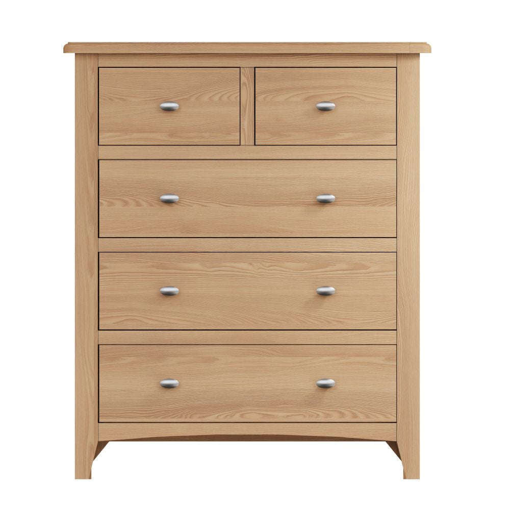 Essentials GAO Bedroom 2 Over 3 Chest Light oak