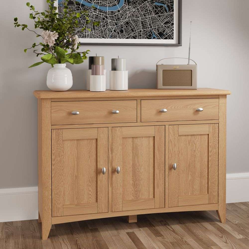 Essentials GAO Dining & Occasional 3 Door Sideboard Light oak