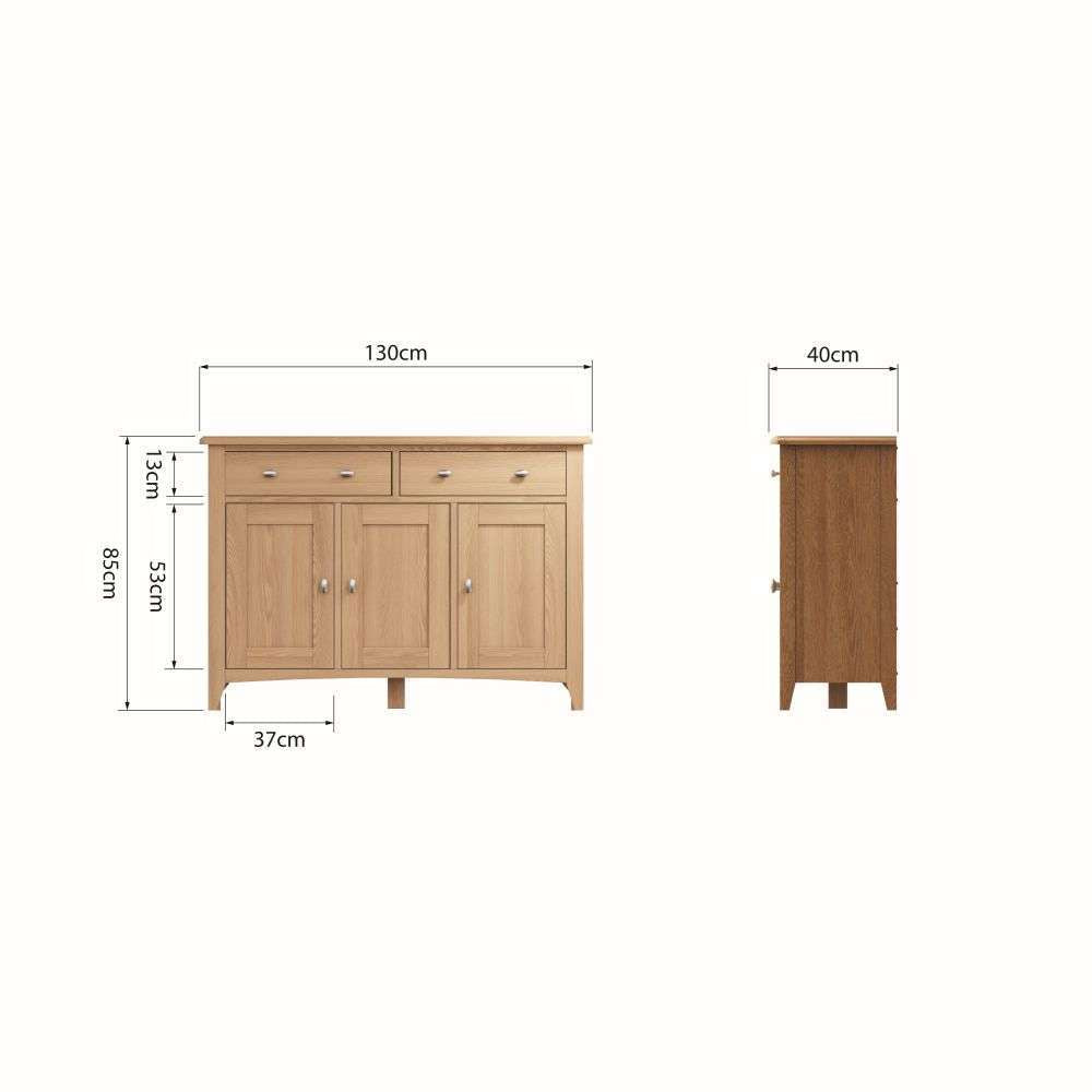 Essentials GAO Dining & Occasional 3 Door Sideboard Light oak