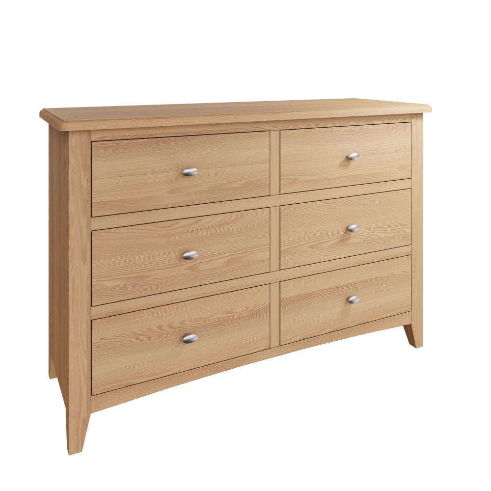 Essentials GAO Bedroom 6 Drawer Chest Light oak