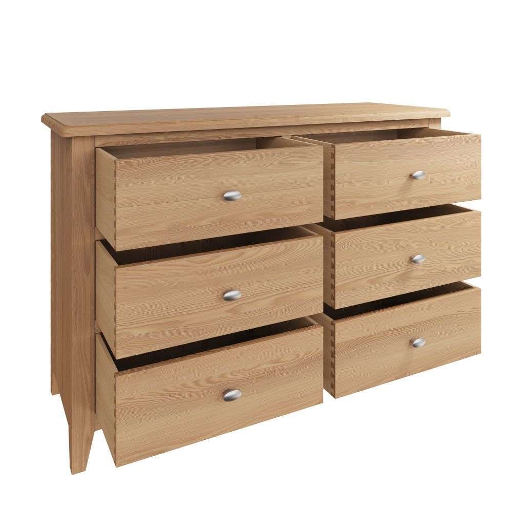 Essentials GAO Bedroom 6 Drawer Chest Light oak
