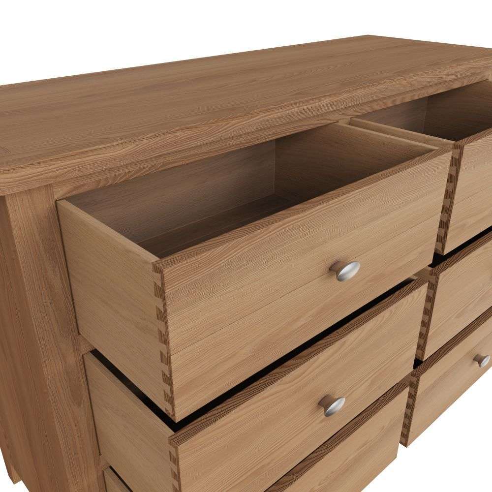 Essentials GAO Bedroom 6 Drawer Chest Light oak