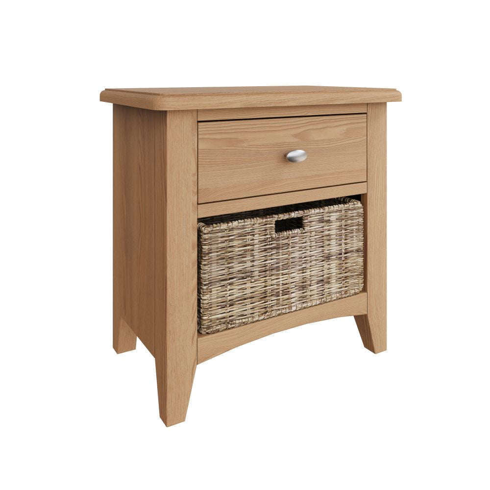 Essentials GAO Dining & Occasional 1 Drawer 1 Basket Unit Light oak