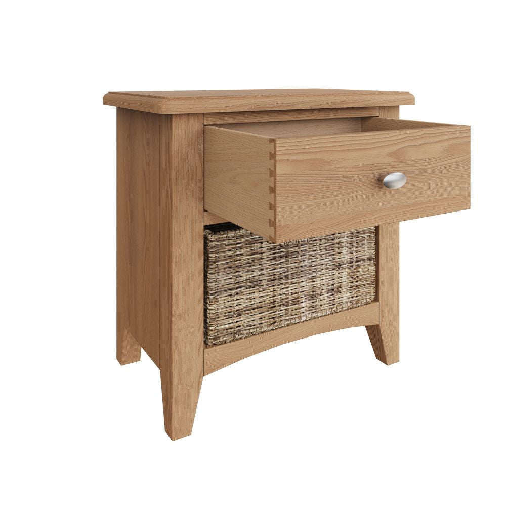 Essentials GAO Dining & Occasional 1 Drawer 1 Basket Unit Light oak