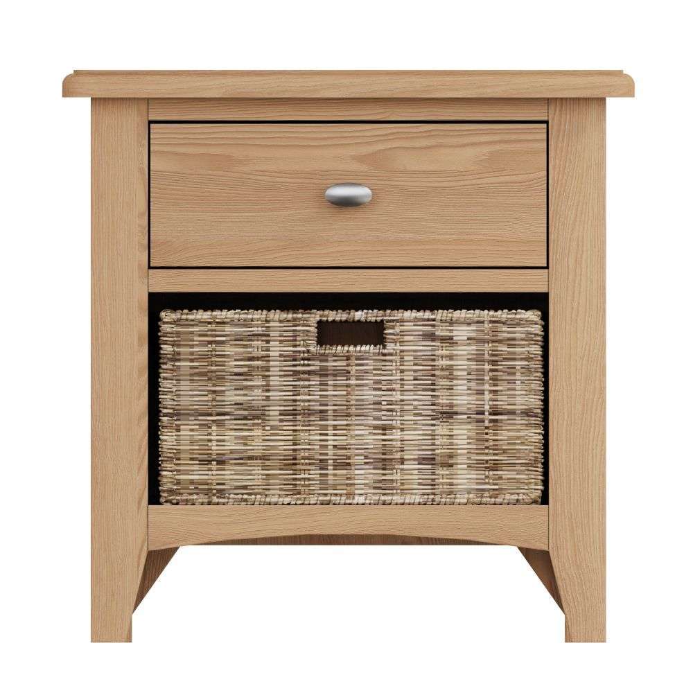 Essentials GAO Dining & Occasional 1 Drawer 1 Basket Unit Light oak