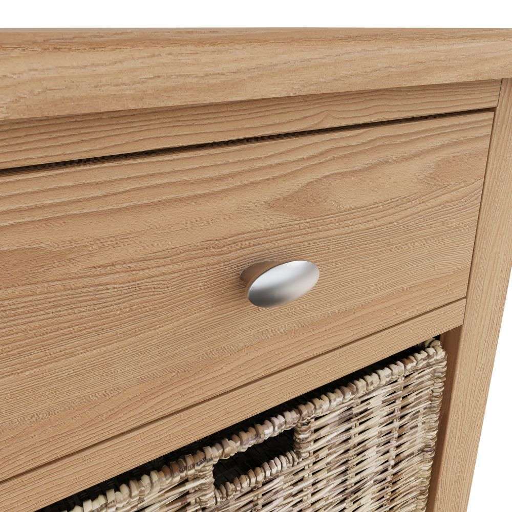 Essentials GAO Dining & Occasional 1 Drawer 1 Basket Unit Light oak