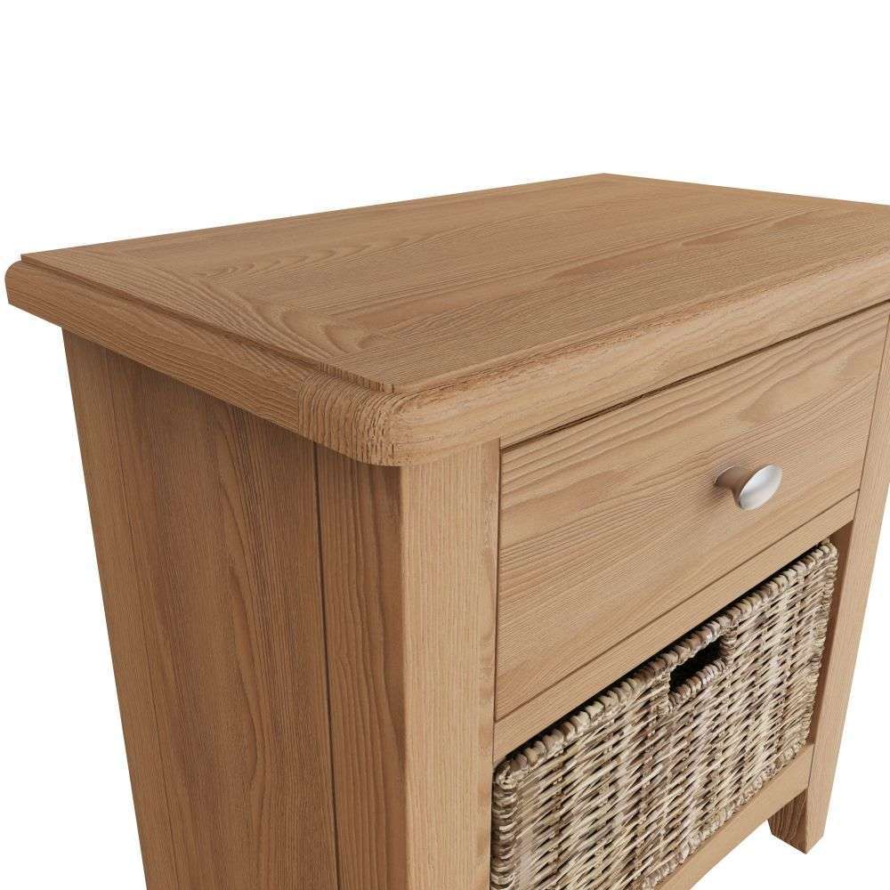 Essentials GAO Dining & Occasional 1 Drawer 1 Basket Unit Light oak