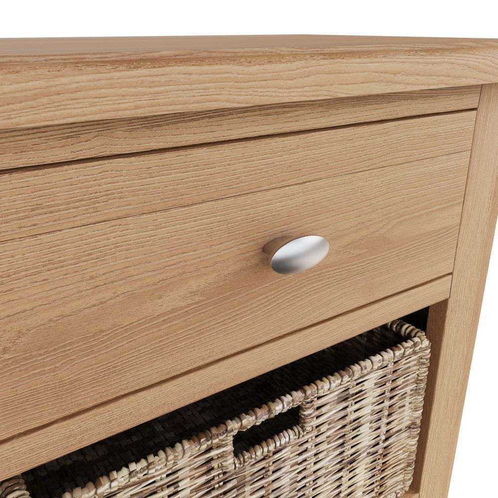 Essentials GAO Dining & Occasional 1 Drawer 2 Basket Unit Light oak
