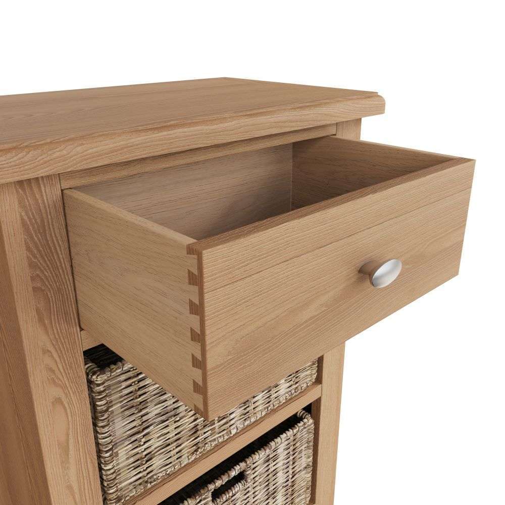 Essentials GAO Dining & Occasional 1 Drawer 2 Basket Unit Light oak