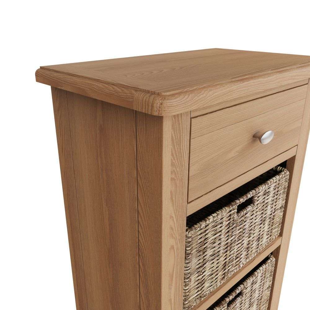Essentials GAO Dining & Occasional 1 Drawer 2 Basket Unit Light oak