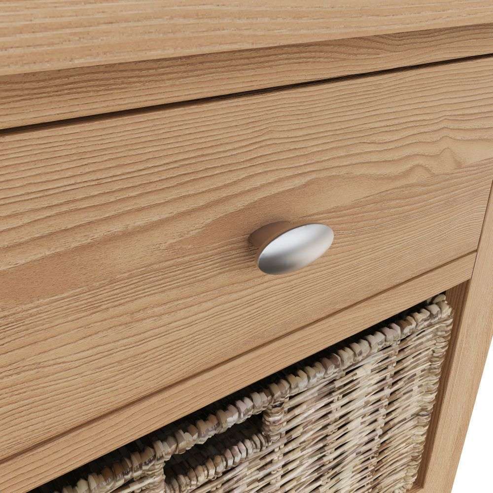 Essentials GAO Dining & Occasional 1 Drawer 3 Basket Unit Light oak