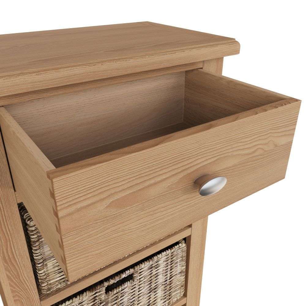 Essentials GAO Dining & Occasional 1 Drawer 3 Basket Unit	Light oak