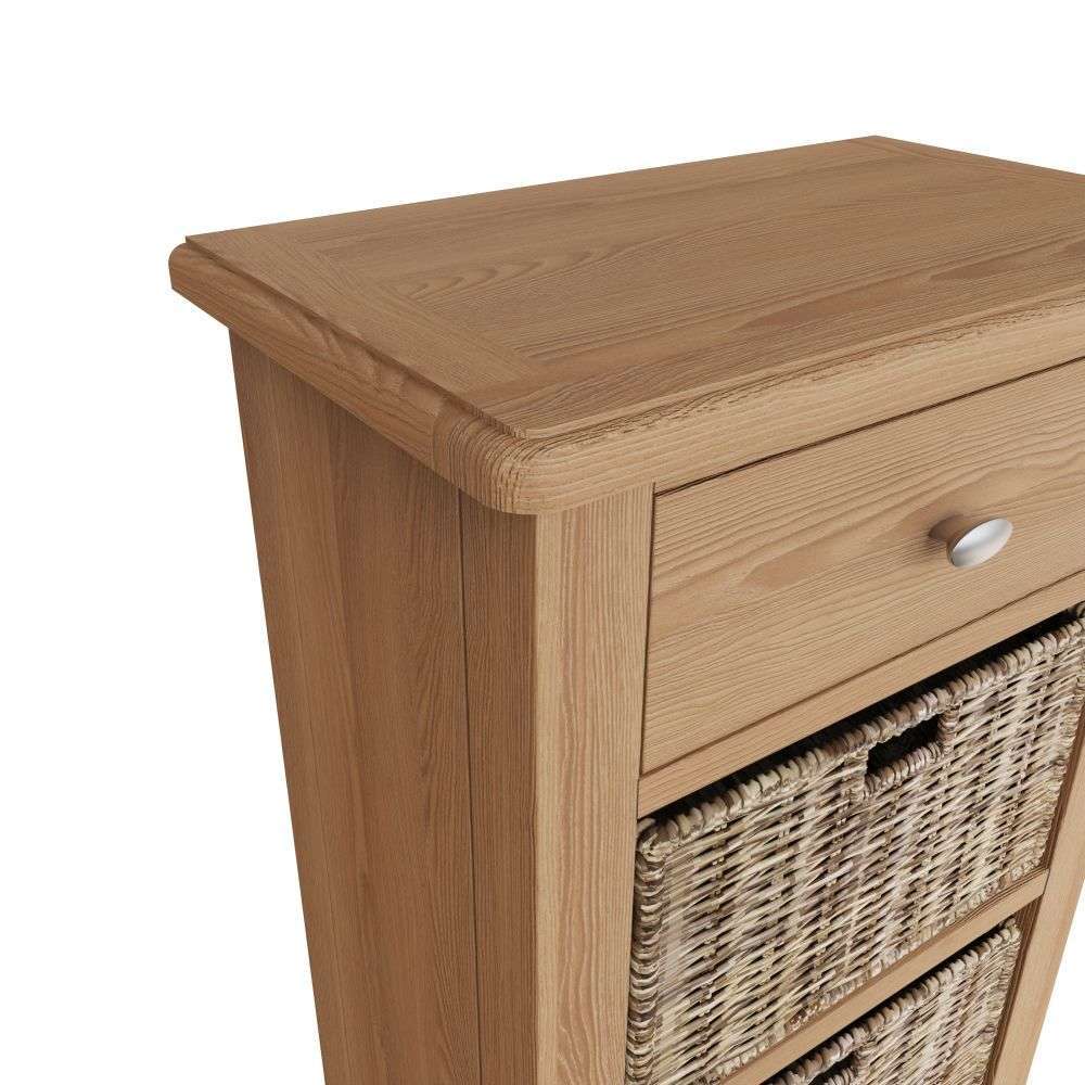 Essentials GAO Dining & Occasional 1 Drawer 3 Basket Unit	Light oak