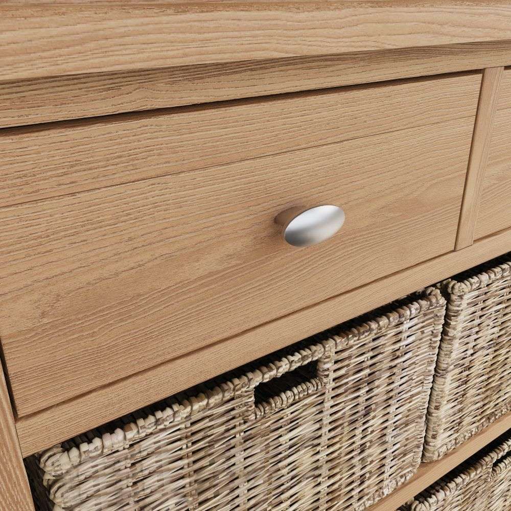 Essentials GAO Dining & Occasional 2 Drawer 4 Basket Unit Light oak