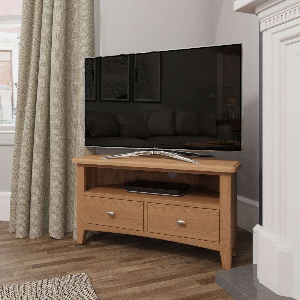 Essentials GAO Dining & Occasional Corner TV Unit Light oak