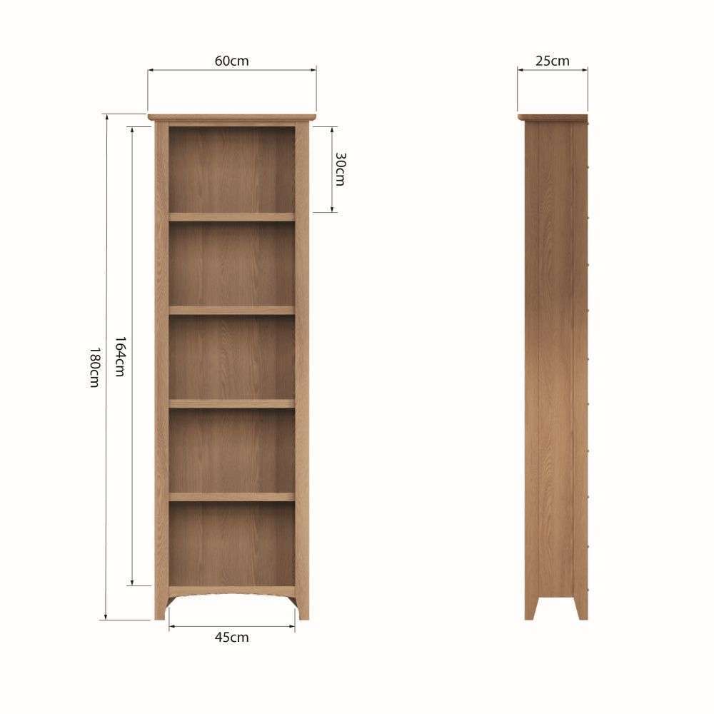 Essentials	GAO Dining & Occasional Large Bookcase Light oak