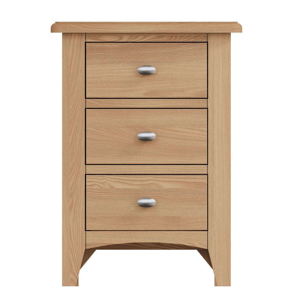 Essentials GAO Bedroom 3 Drawer Bedside Light oak