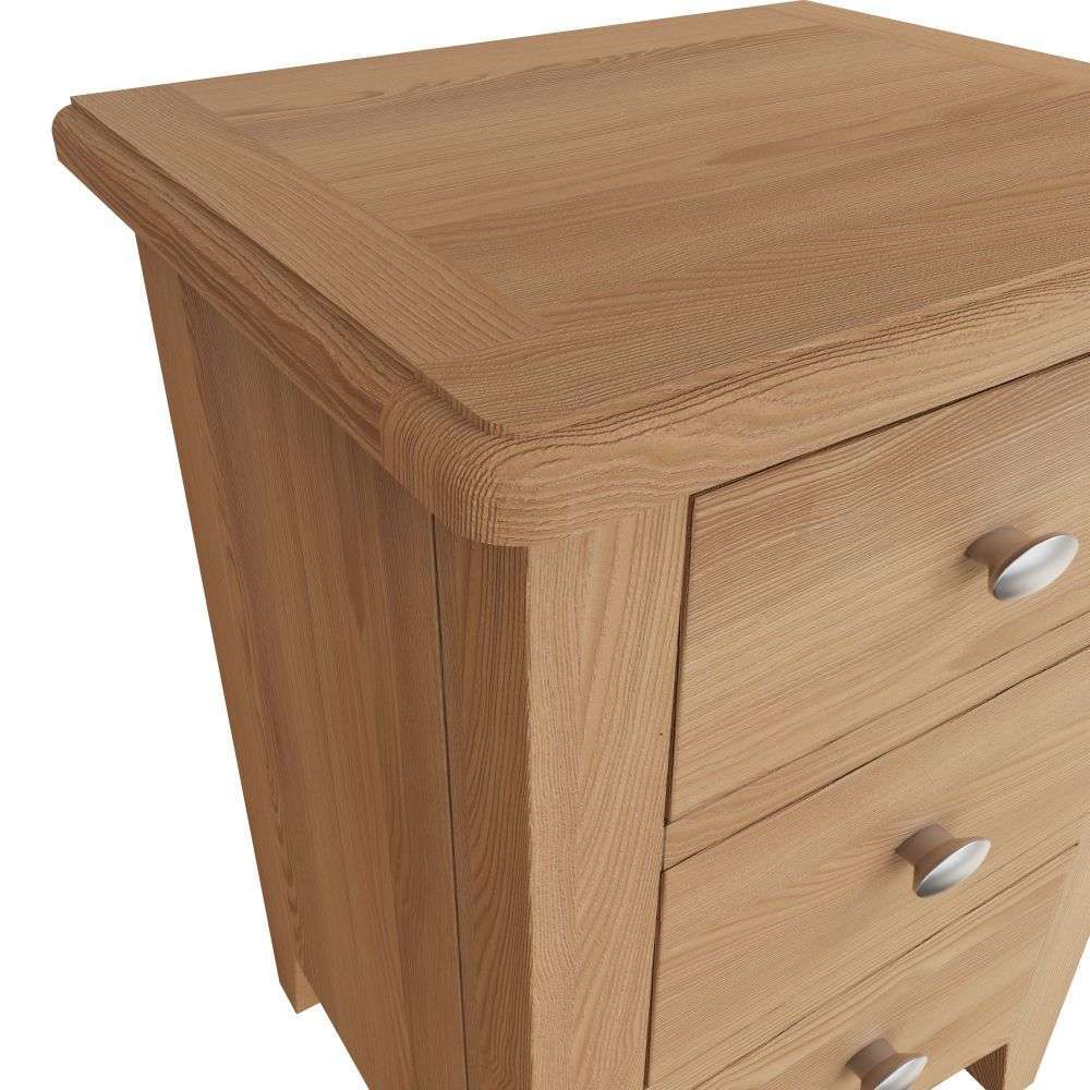 Essentials GAO Bedroom 3 Drawer Bedside Light oak