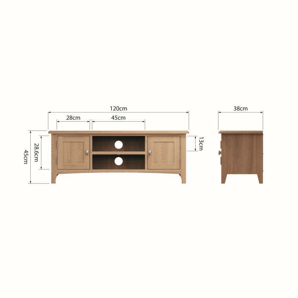 Essentials GAO Dining & Occasional Large TV Unit Light oak