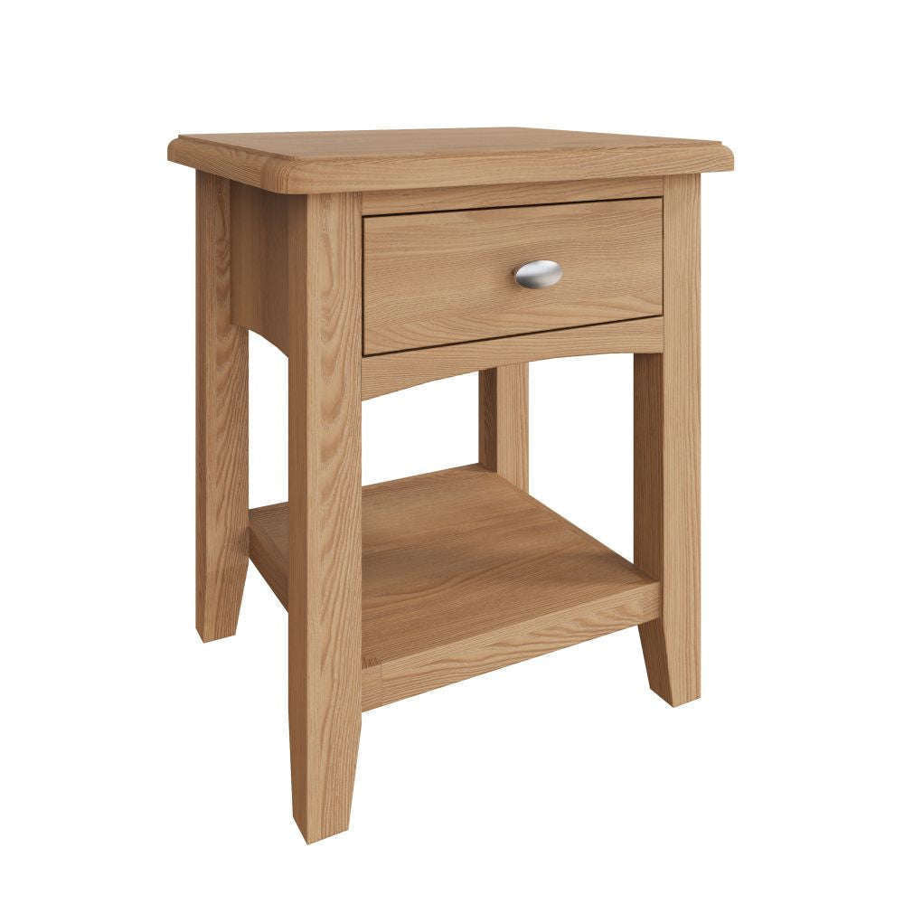 Essentials GAO Dining & Occasional 1 Drawer Lamp Table Light oak