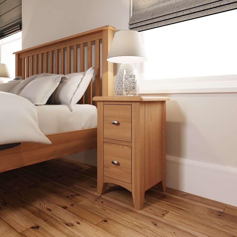 Essentials	GAO Bedroom	Small Bedside Cabinet Light oak