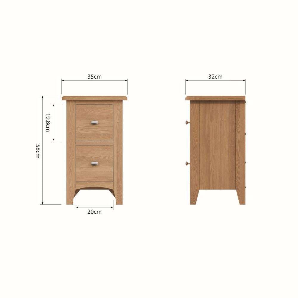 Essentials GAO Bedroom Small Bedside Cabinet Light oak