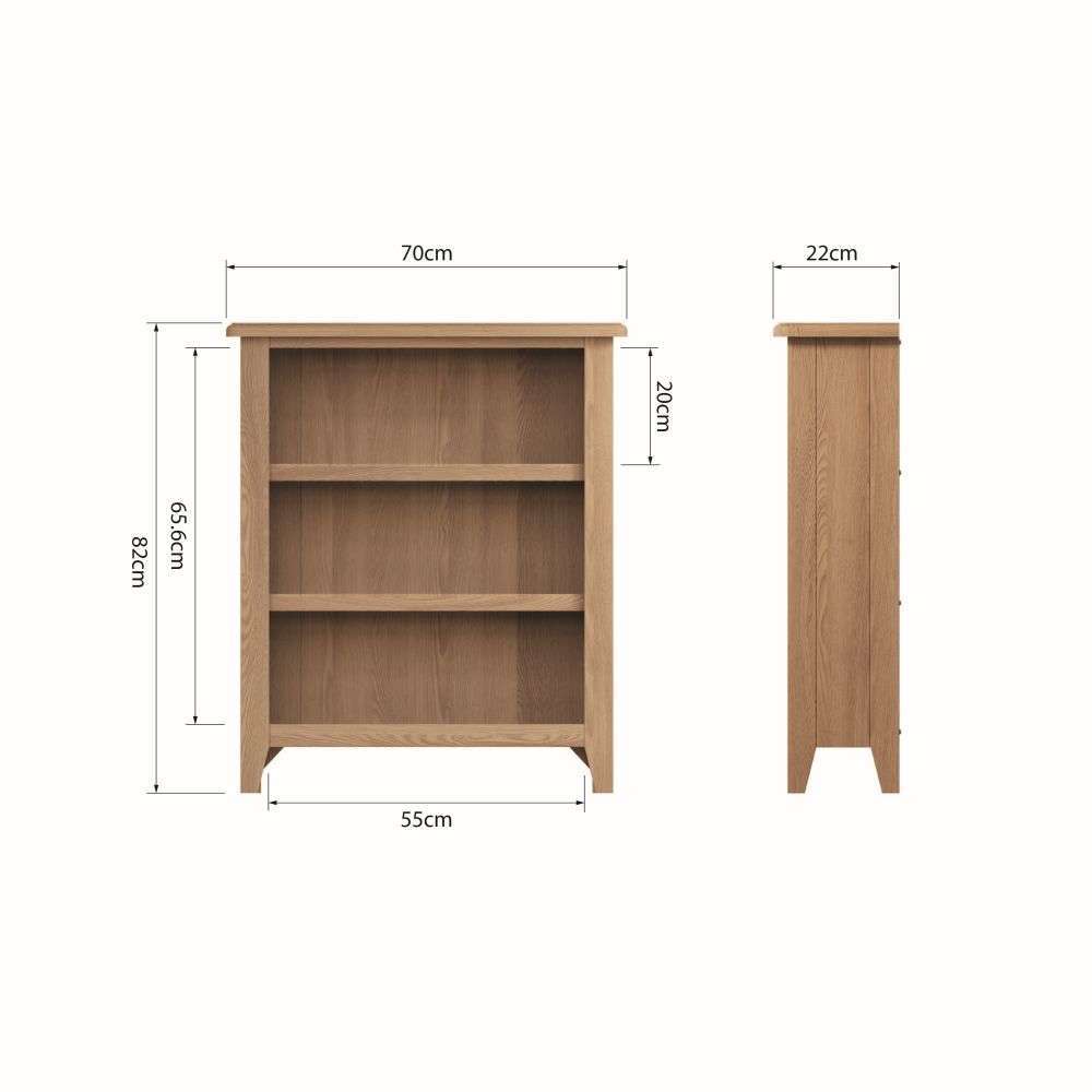 Essentials GAO Dining & Occasional Small Wide Bookcase Light oak