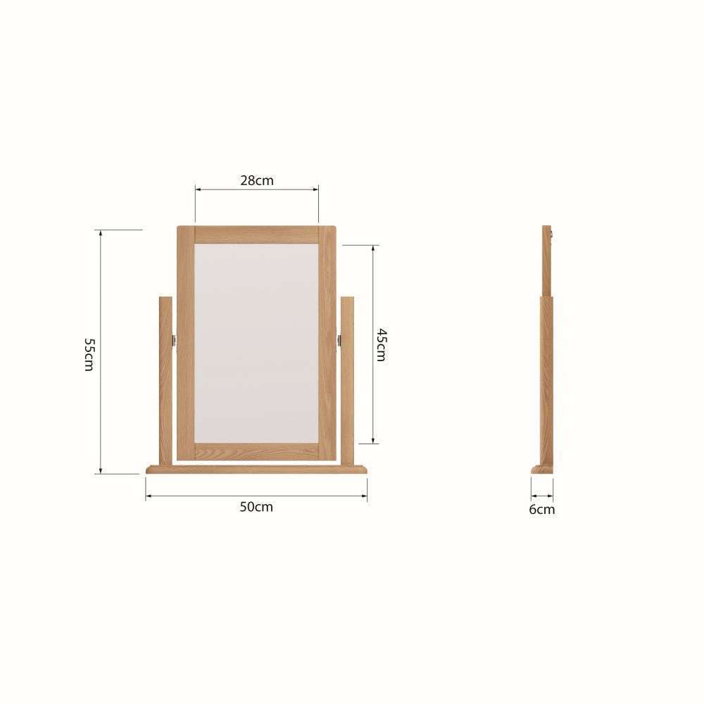 Essentials GAO Bedroom Trinket Mirror Light oak