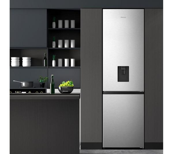 Hisense RB435N4WCE 336 L Frost‑Free 60/40 Fridge Freezer – Stainless Steel, E Rated