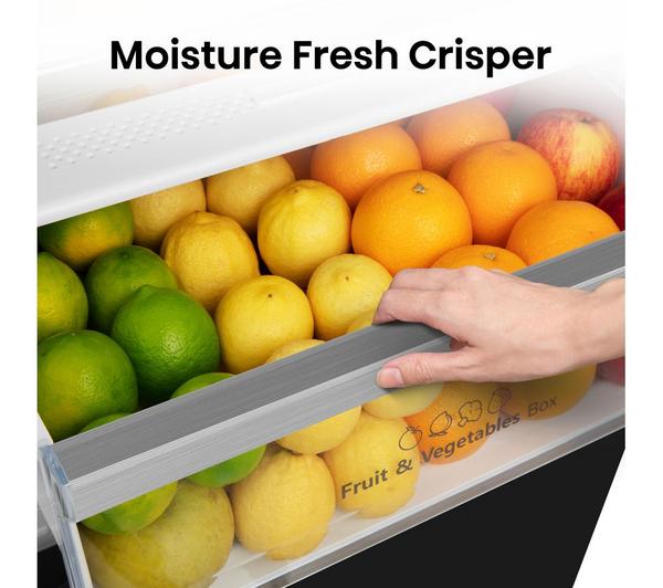 Hisense 60/40 Freestanding Fridge Freezer – RB435N4BFE, 336L, Frost Free, Black Stainless Steel