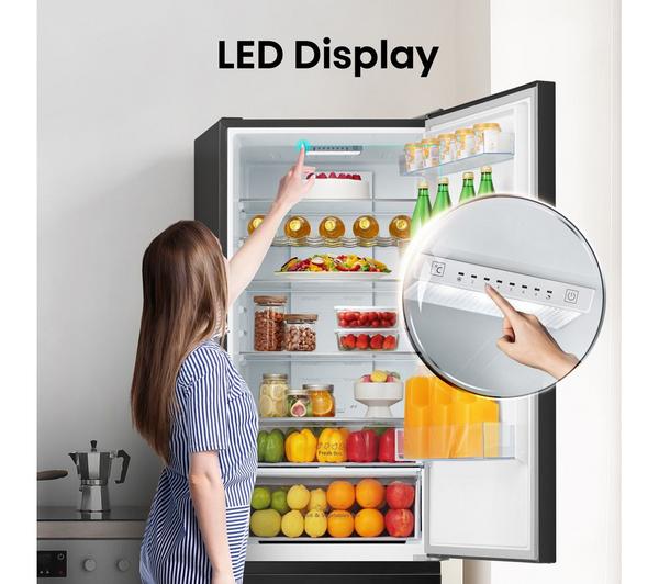 Hisense 60/40 Freestanding Fridge Freezer – RB435N4BFE, 336L, Frost Free, Black Stainless Steel