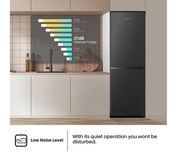 Hisense RB327N4BBE 50/50 Fridge Freezer (Black & Steel)
