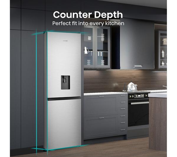 Hisense 60/40 Freestanding Fridge Freezer – RB390N4WCE, 300L, Frost Free, Stainless Steel