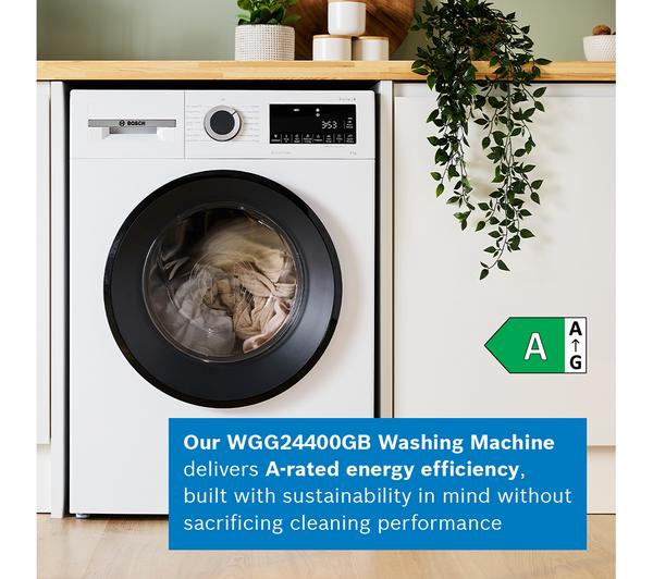 BOSCH Series 6 WGG24400GB 9kg Anti-Stain Washing Machine with 1400 RPM Spin – White