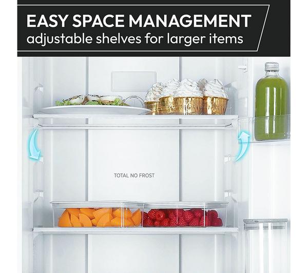 Hoover HOCH1T518EBBK Low Frost Fridge Freezer, 50/50 – Black