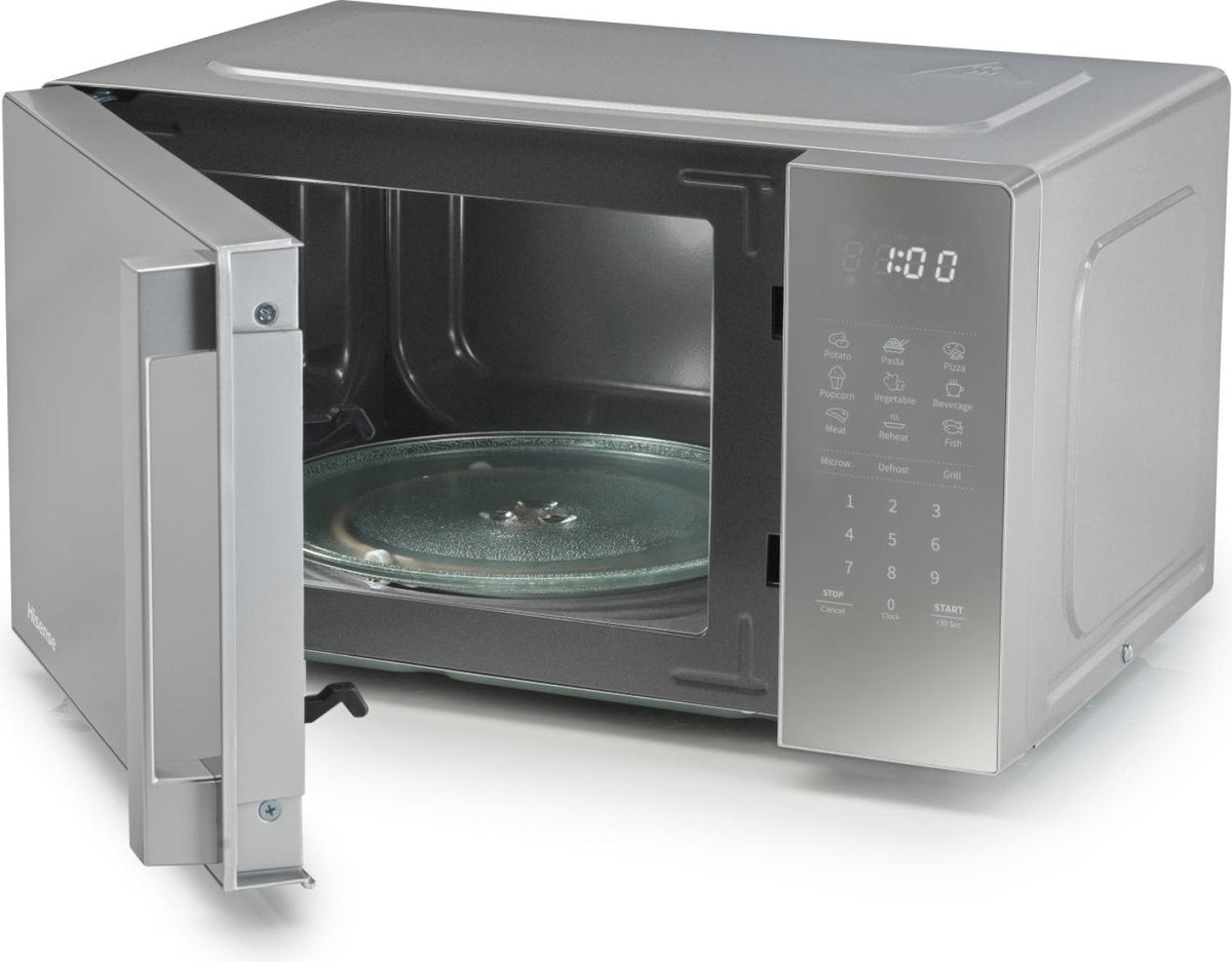 Hisense H20MOMSS4HGUK 20L 700W Microwave with Grill & Touch Control – Reflective Grey