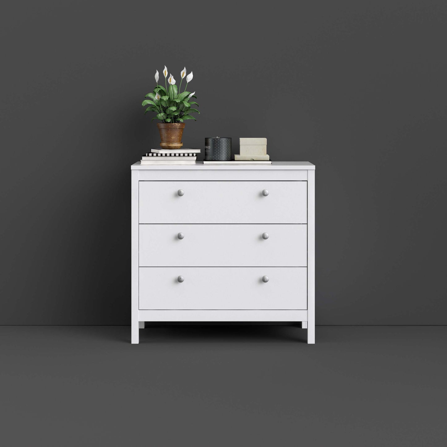 Madrid 3 Drawer Chest - White - 796624949