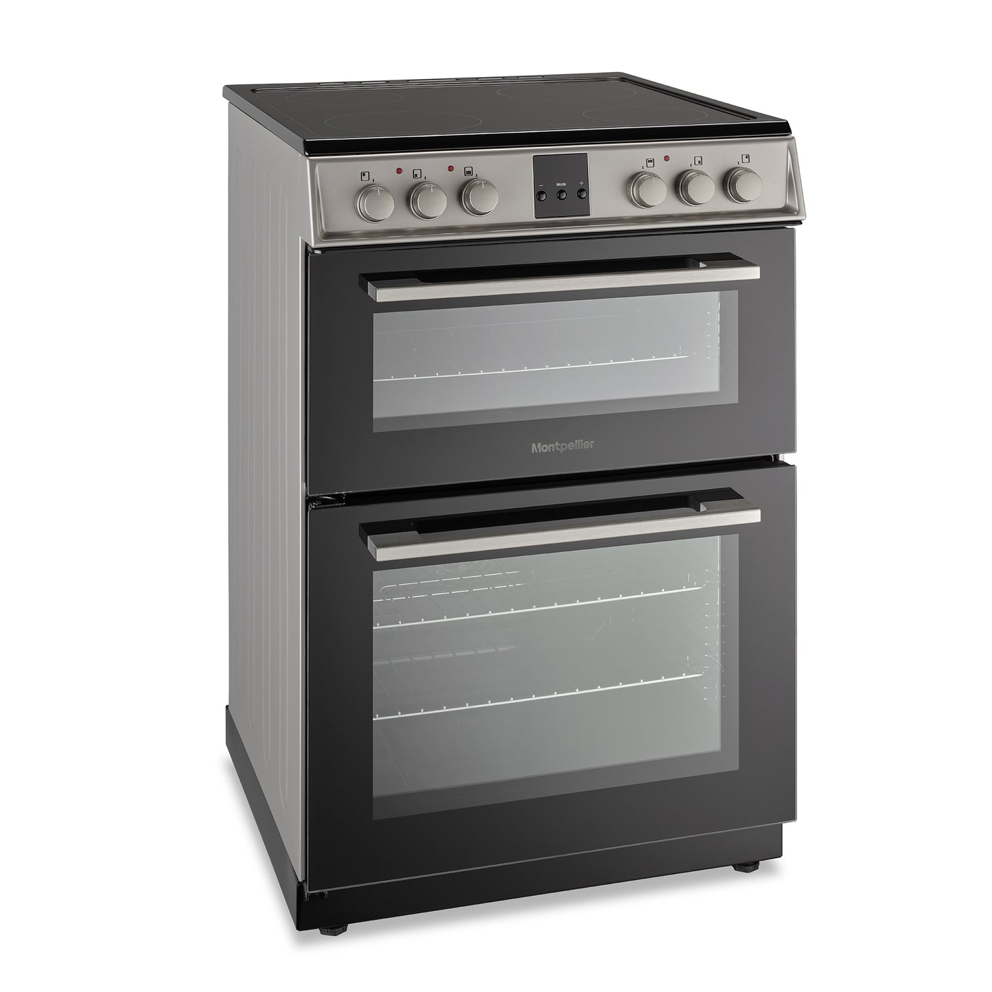 Montpellier Domestic Appliances Ltd MDOC60FS 60cm Ceramic Double Cooker in Silver