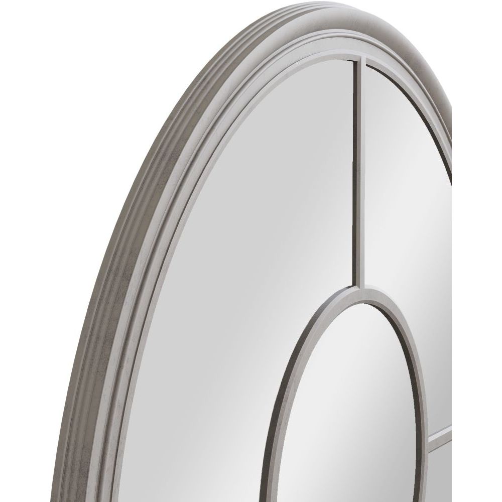 Essentials	Mirror Collection Round Window Mirror Distressed Grey