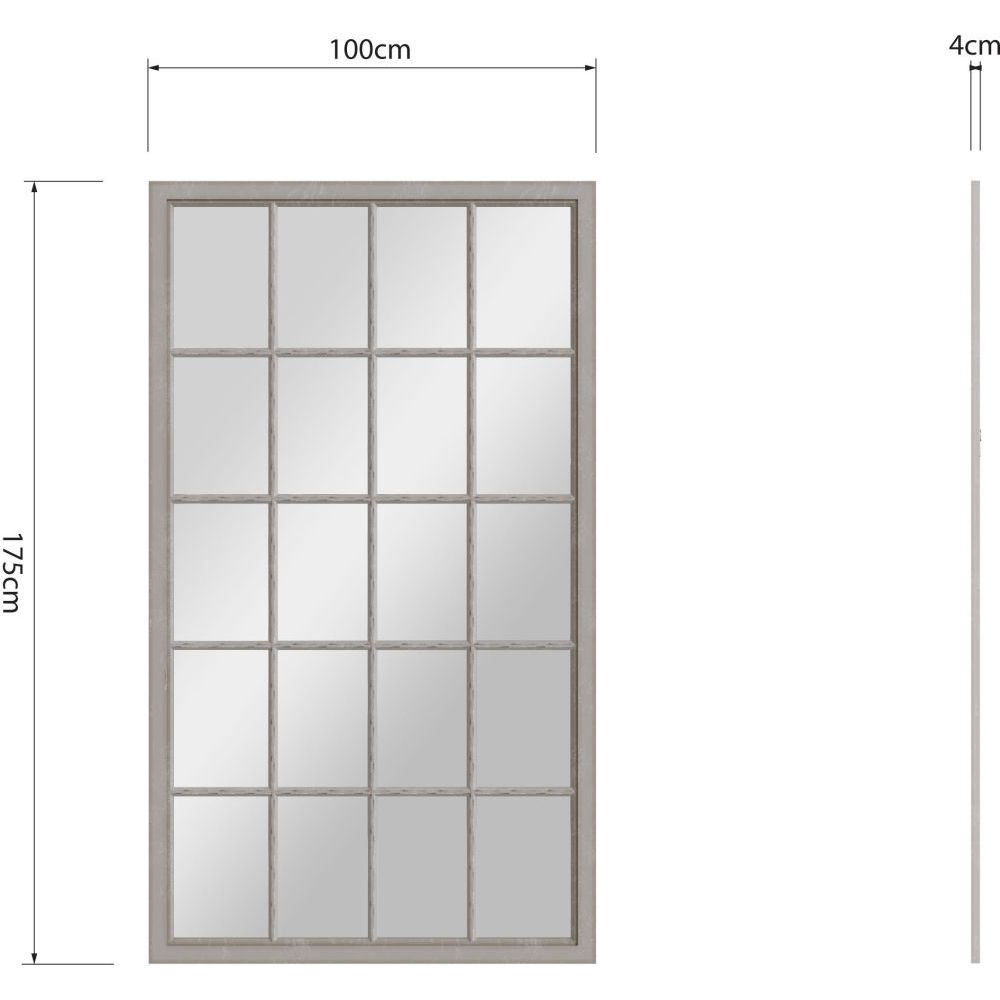 Essentials	Mirror Collection Leaner Window Mirror Distressed Grey