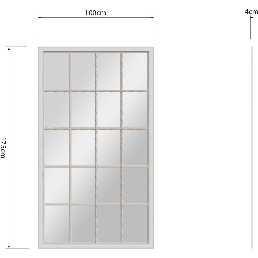 Essentials	Mirror Collection Leaner Window Mirror Distressed White