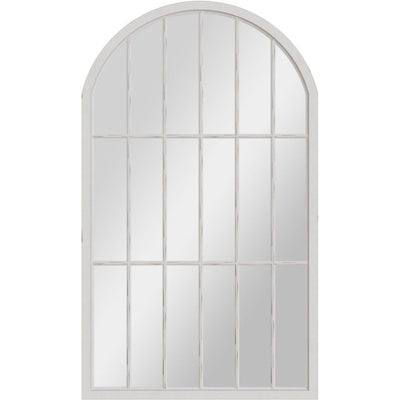 Essentials	Mirror Collection Large Arched Window Mirror Distressed White