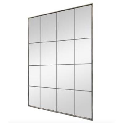 Essentials Mirror Collection Small Rectangular Window Mirror Distressed Metal