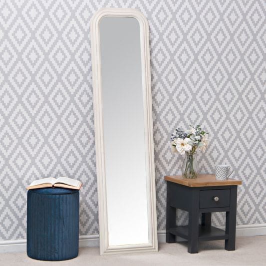 Essentials Mirror Collection Arched Leaner Mirror White