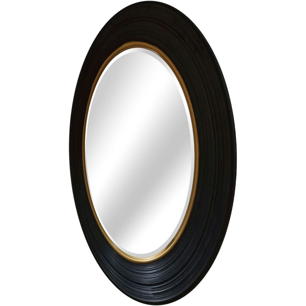 Essentials Mirror Collection Round Convex Mirror Black/Gold