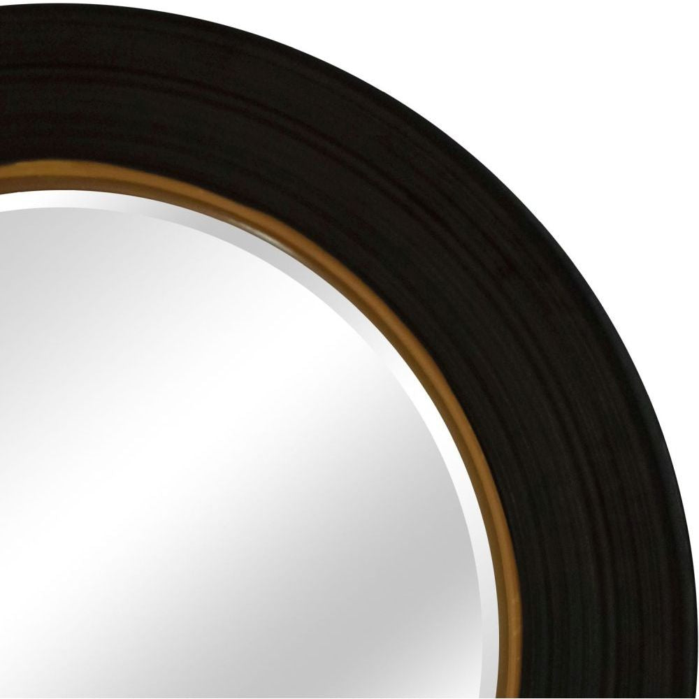 Essentials Mirror Collection Round Convex Mirror Black/Gold